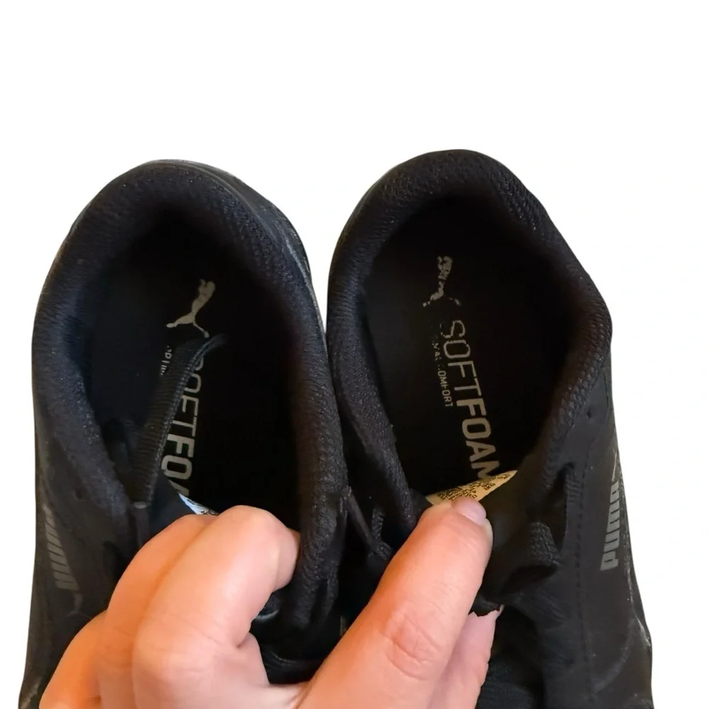 Puma|Big Kids' Black ST Runner v3 Leather Sneakers Lace-Up -Size 4.5C